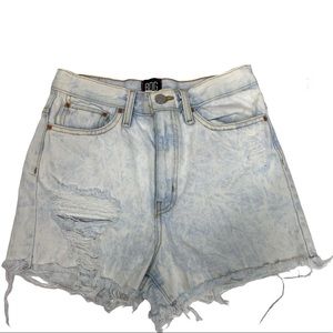 Urban Outfitters BDG Jean Shorts Size 25 Girlfriend High Rise Distressed Tie Dye